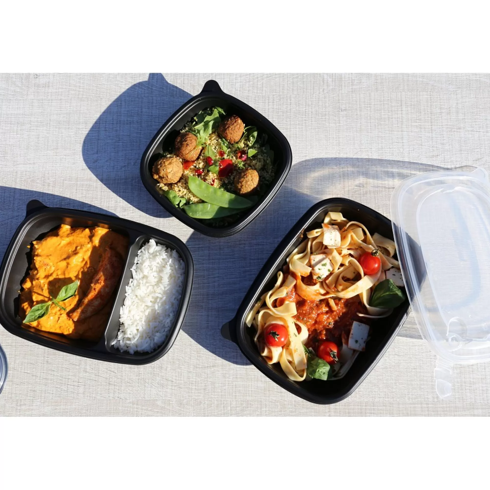 Best Sale Bowl 2 Vakken Herbruikbaar 610Ml + 270Ml Pp 15 Bakjes + Deksels Take-Away