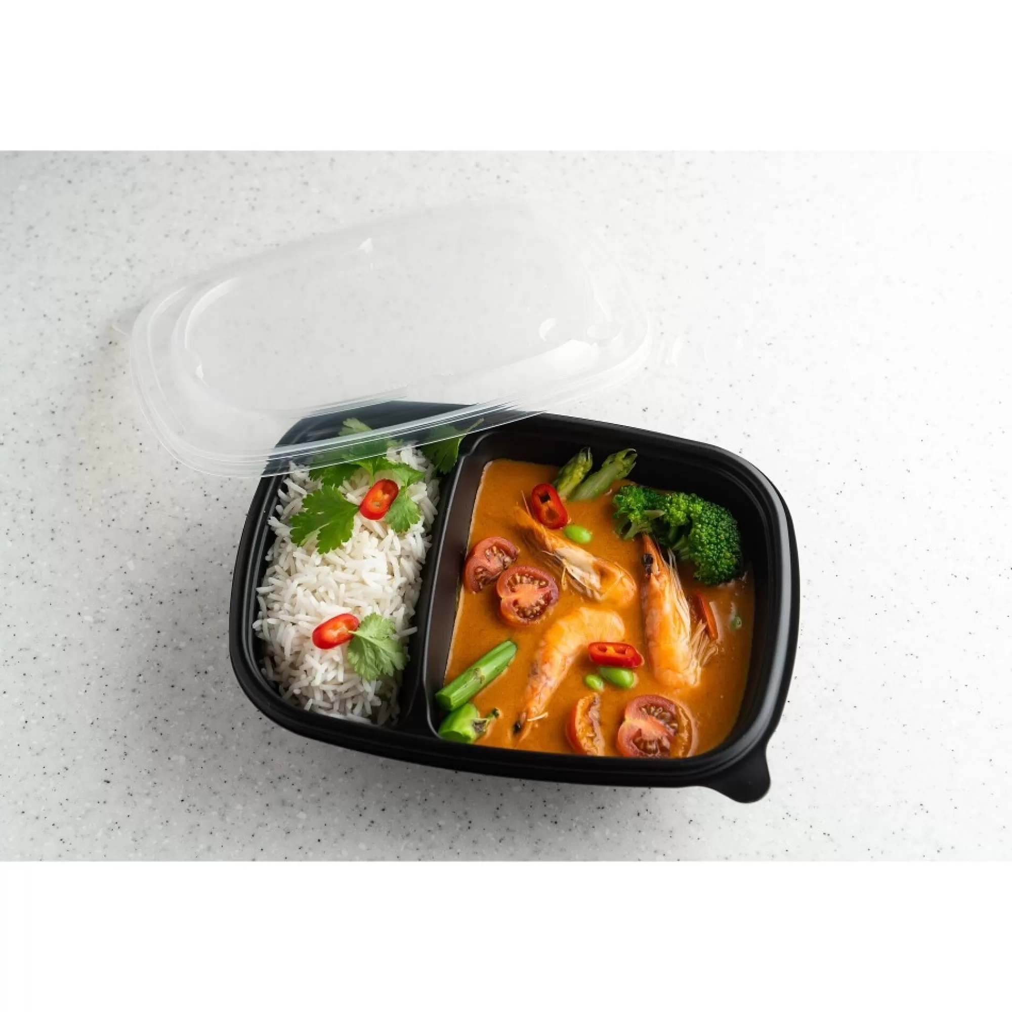 Best Sale Bowl 2 Vakken Herbruikbaar 610Ml + 270Ml Pp 15 Bakjes + Deksels Take-Away