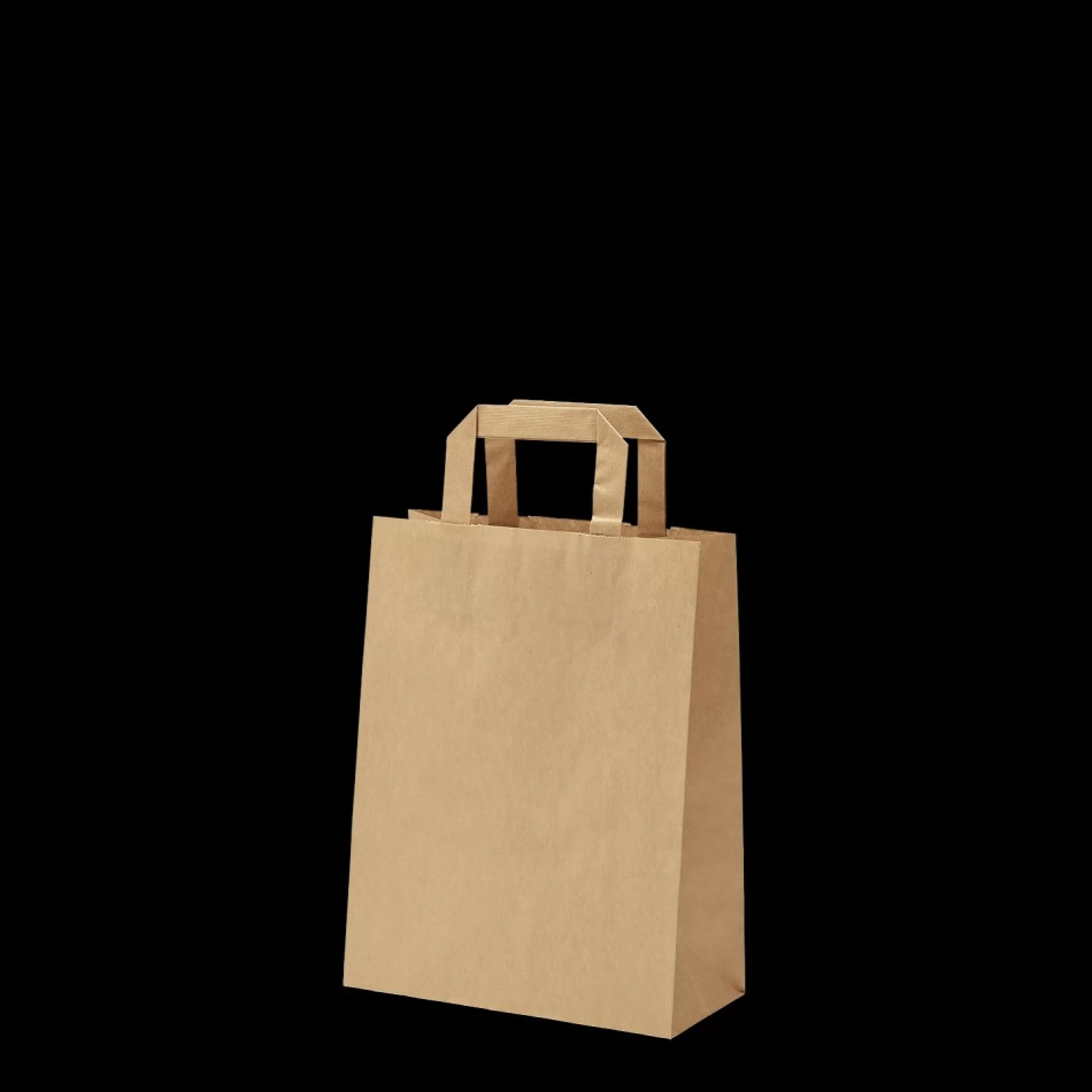 Cheap Draagtas Papier 22X10X28Cm Gerecycleerd Kraft Bruin 70G/M + Plat Handvat 250 Stuks Zakken