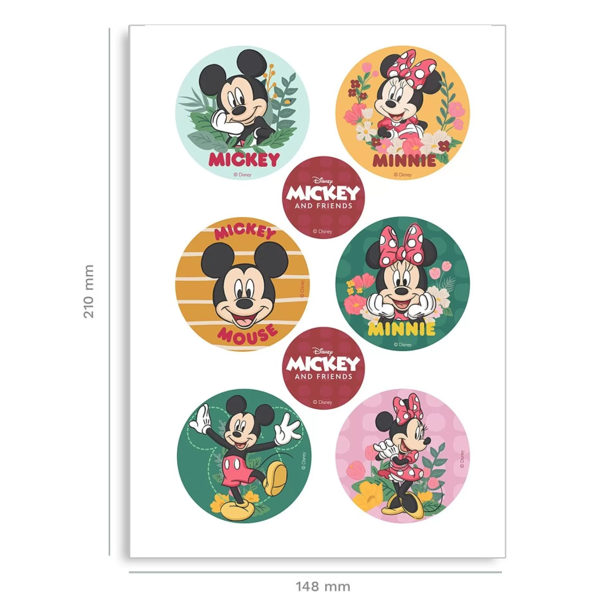 Online Eetbaar Label Voor Cupcakes Mickey & Minnie Mouse 5,8Cm 6 Stuks Desserts