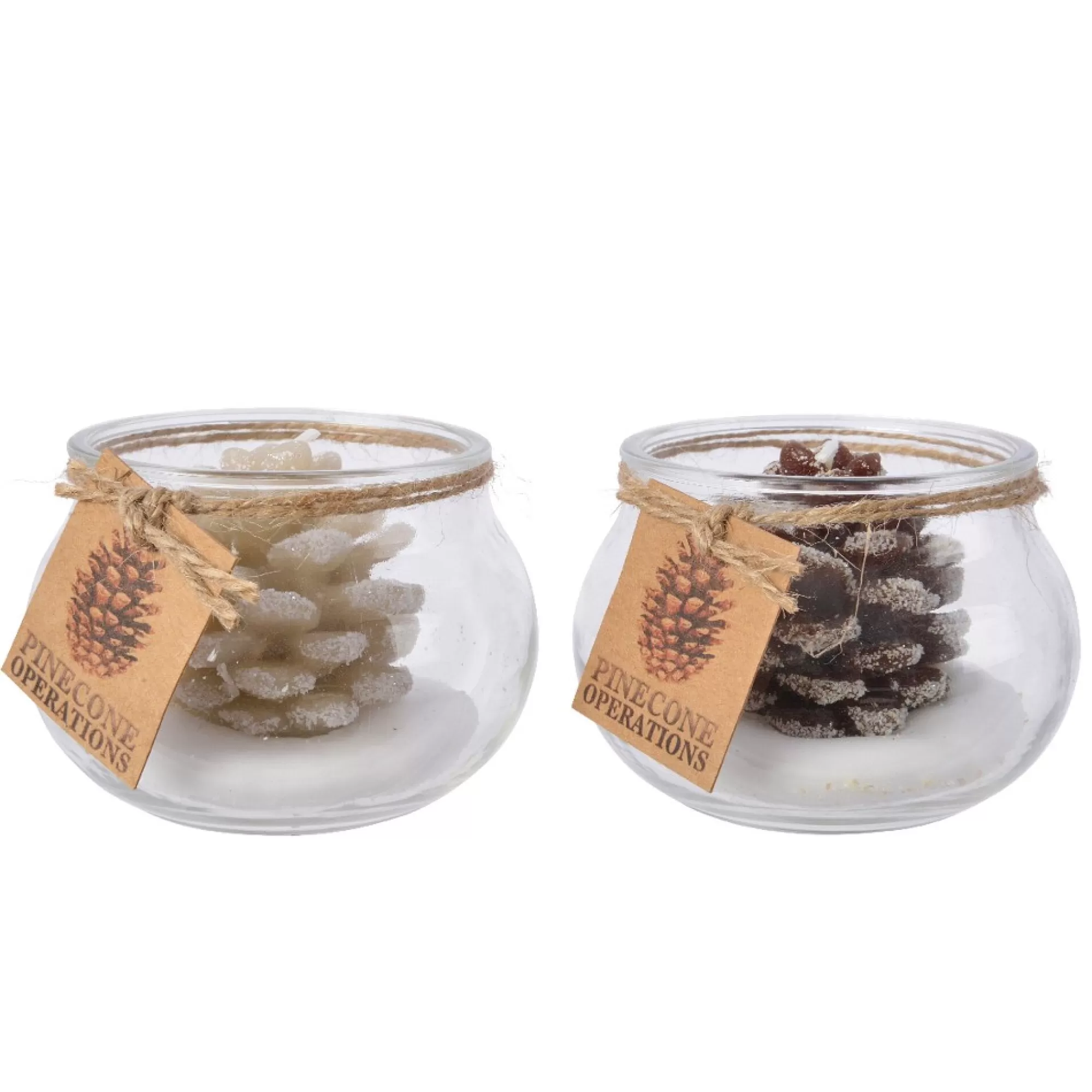 Hot Kaars In Glas Dennenappel H 6,5Cm 8,5Cm 6U 1 Van De 2 Kaarsen & Houders