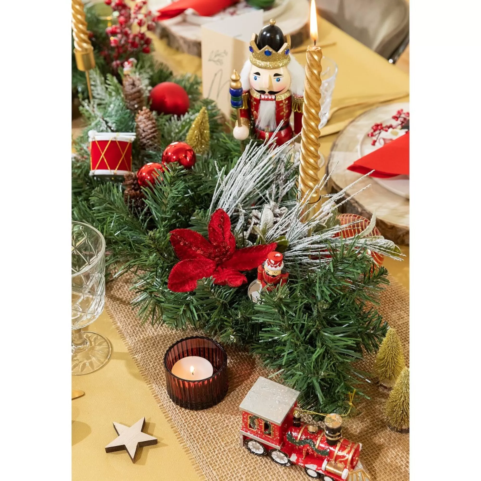 Best Sale Kerstboompjes Goud Glitter H 8Cm 7Cm Op Boomschijf 6 Stuks Kleine Kerstbomen