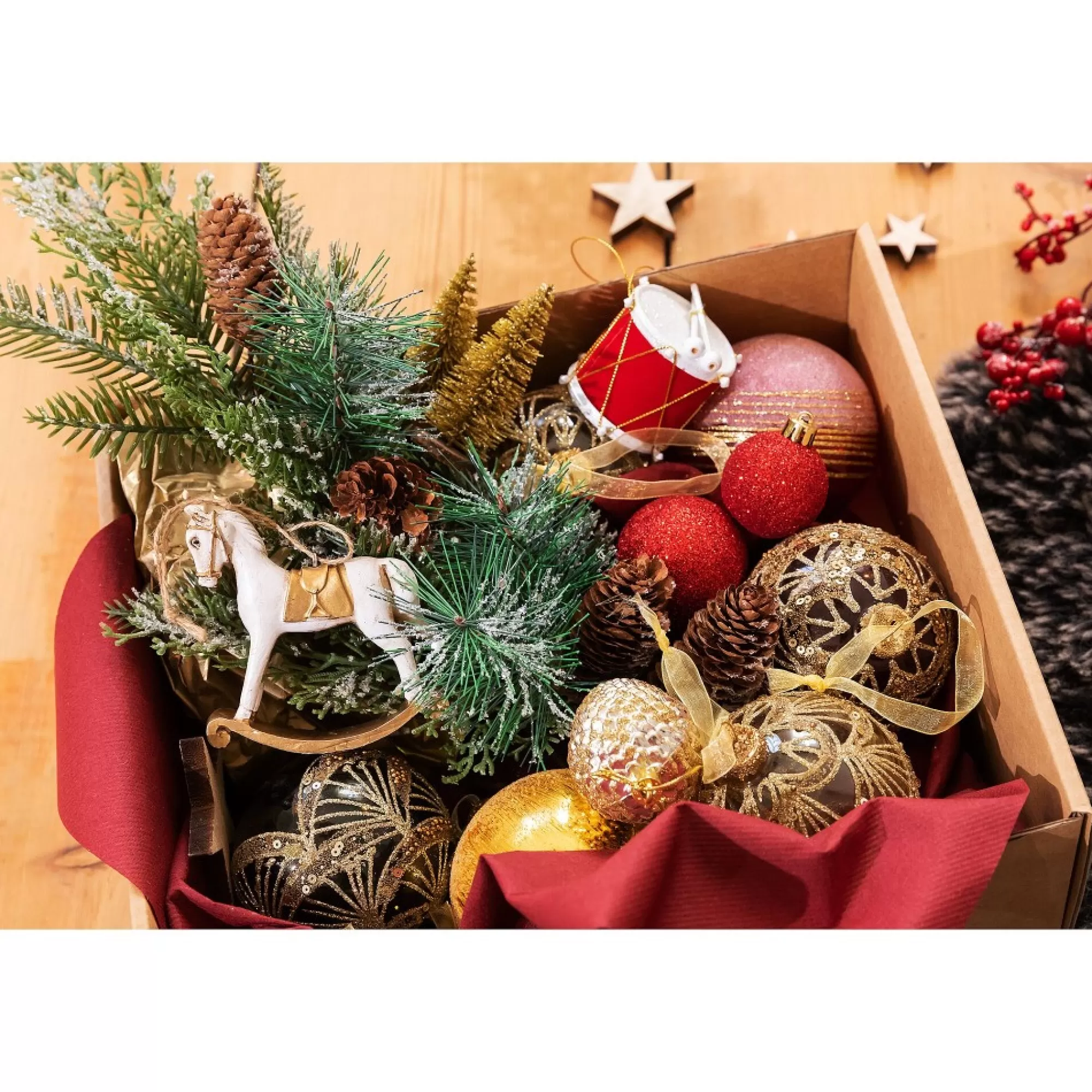 Best Sale Kerstboompjes Goud Glitter H 8Cm 7Cm Op Boomschijf 6 Stuks Kleine Kerstbomen
