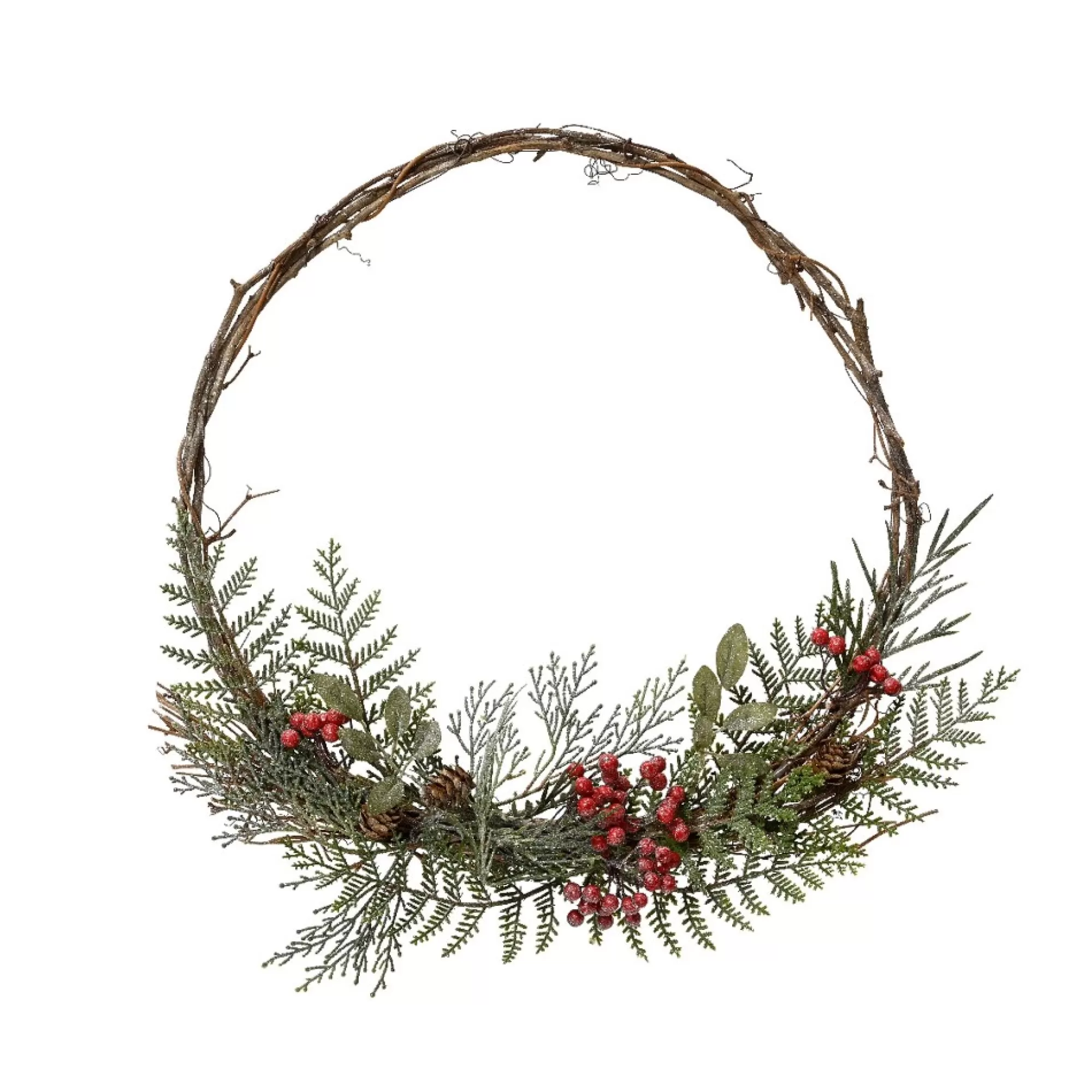 Sale Krans Met Dennentakken, Bessen En Dennenappels Groen H 7Cm 45Cm Slingers
