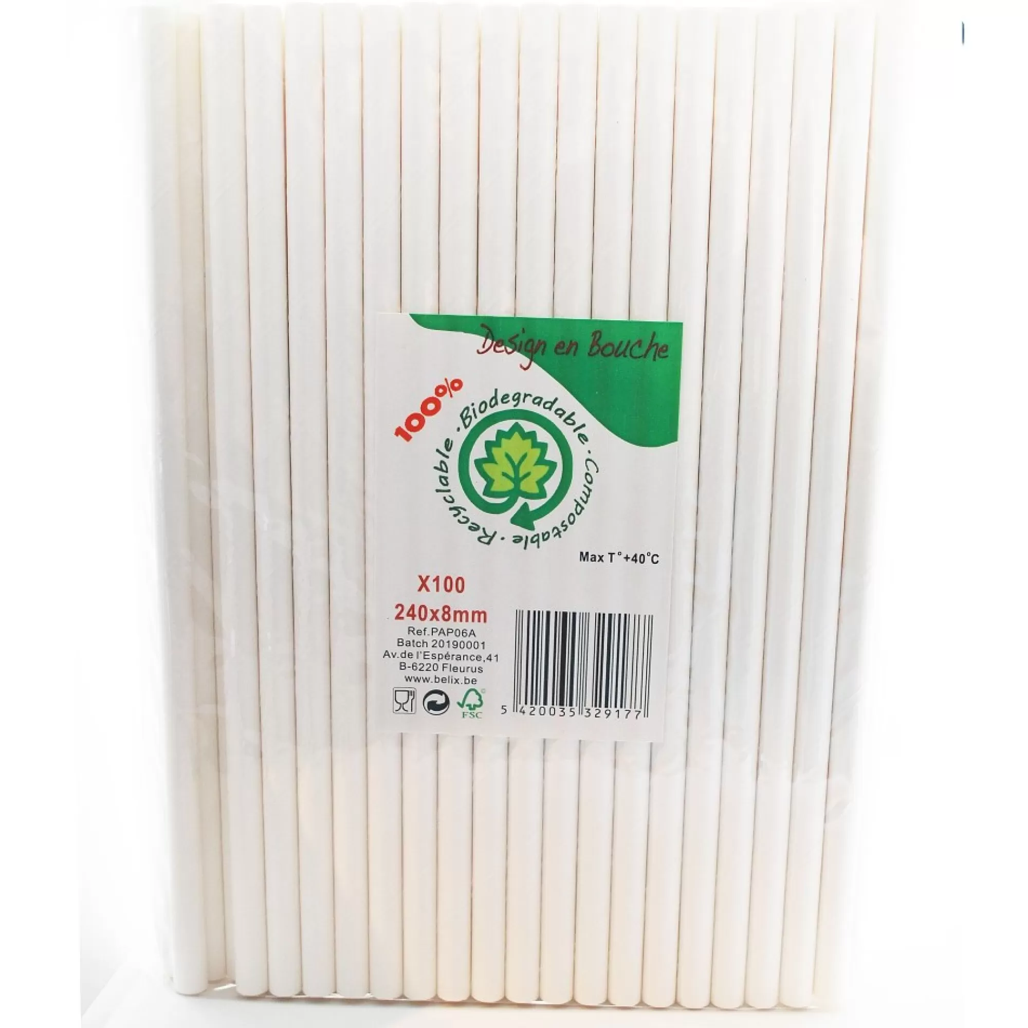 Cheap Rietje Papier Recht 4 Lagen Wit 24Cm 8Mm 100 Stuks Rietjes