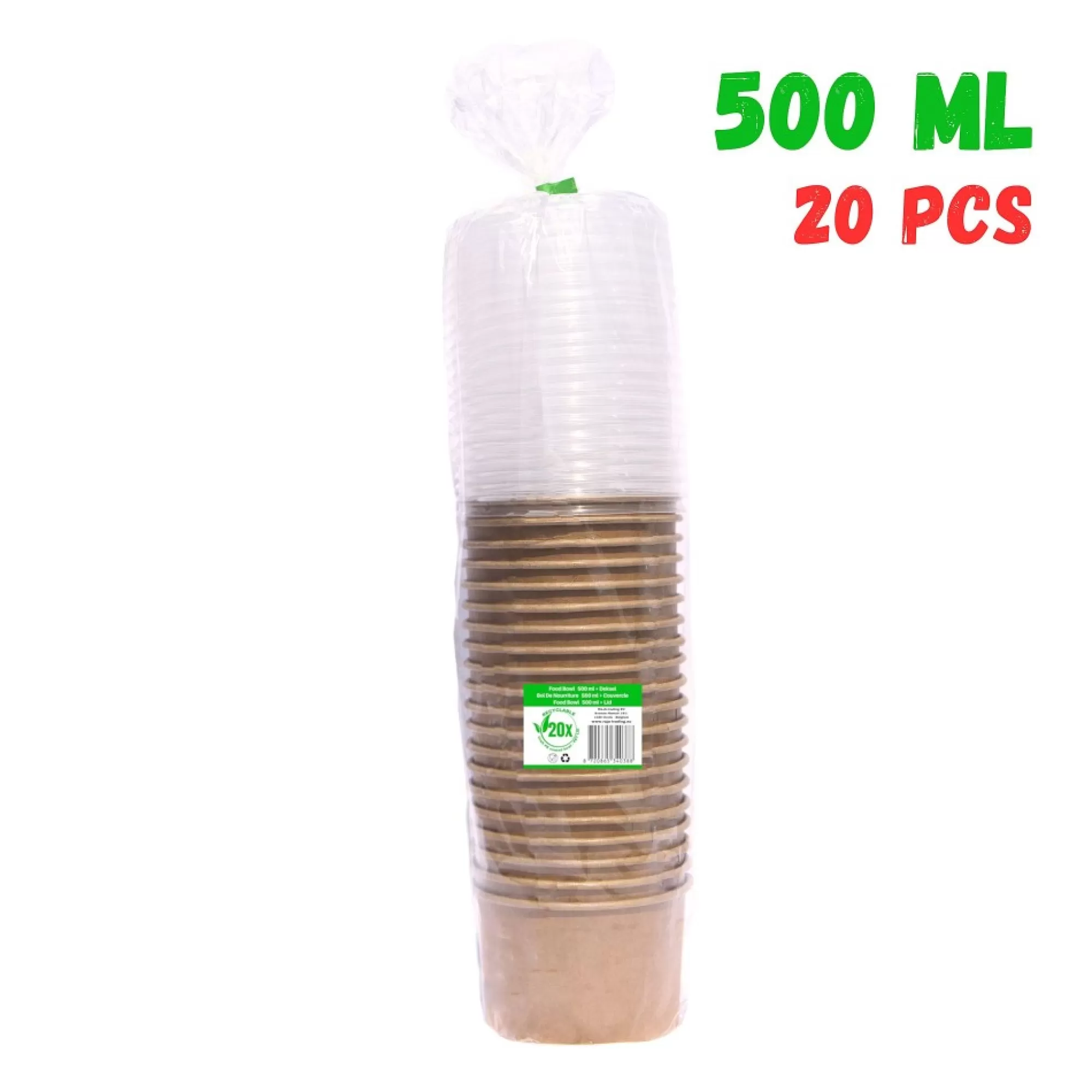 Cheap Salad Bowl 500Ml Kraft + Deksel Pet H 7,2Cm 11,5Cm 20 Stuks Take-Away