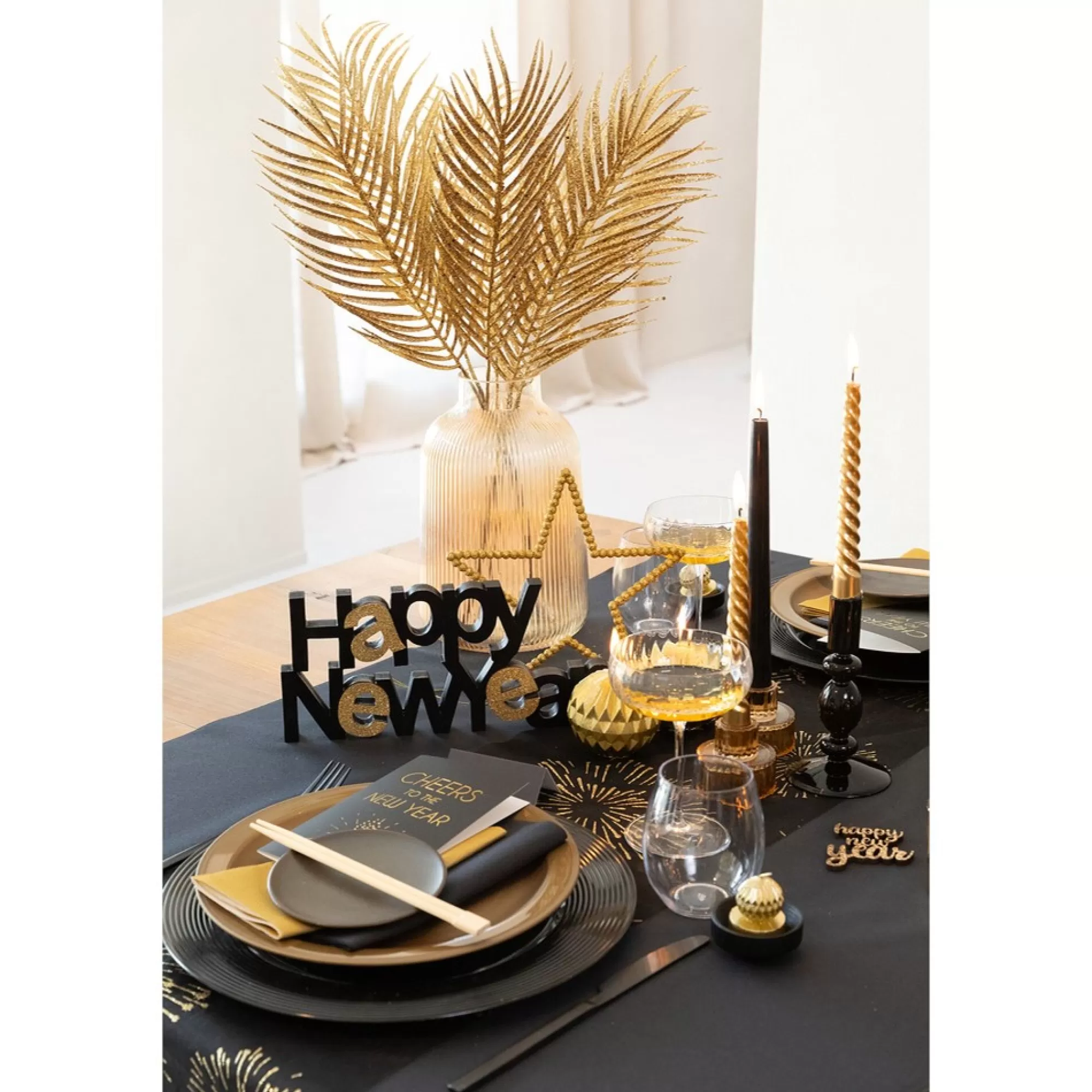 Best Tafelkaars Gedraaid Goud Metallic H 19Cm 2,2Cm 4U 4 Stuks Tafelkaarsen