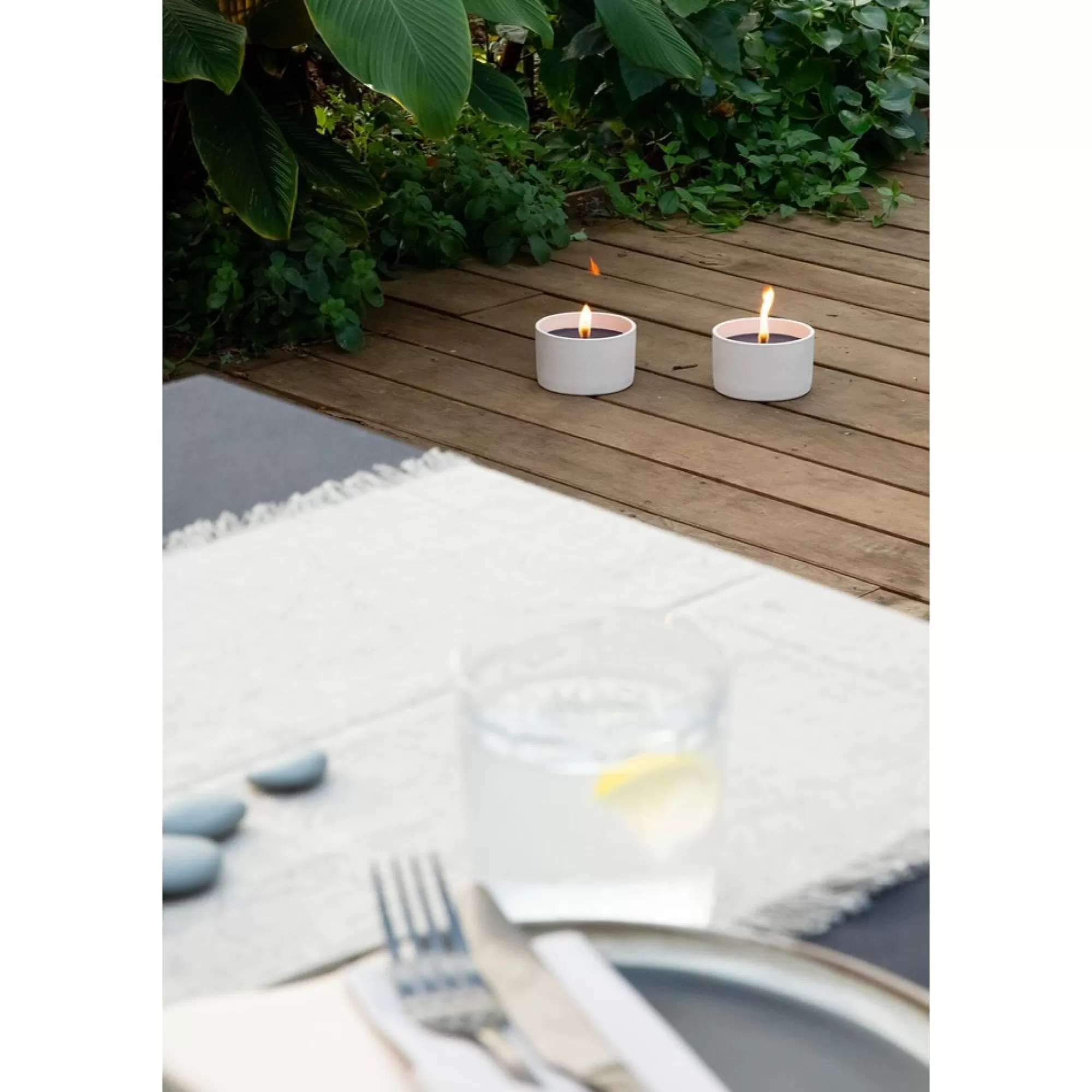 Store Tuinkaars In Terracottapot Wit Vulling Zwart H 8,2Cm 13,8Cm 11U Kaarsen & Houders