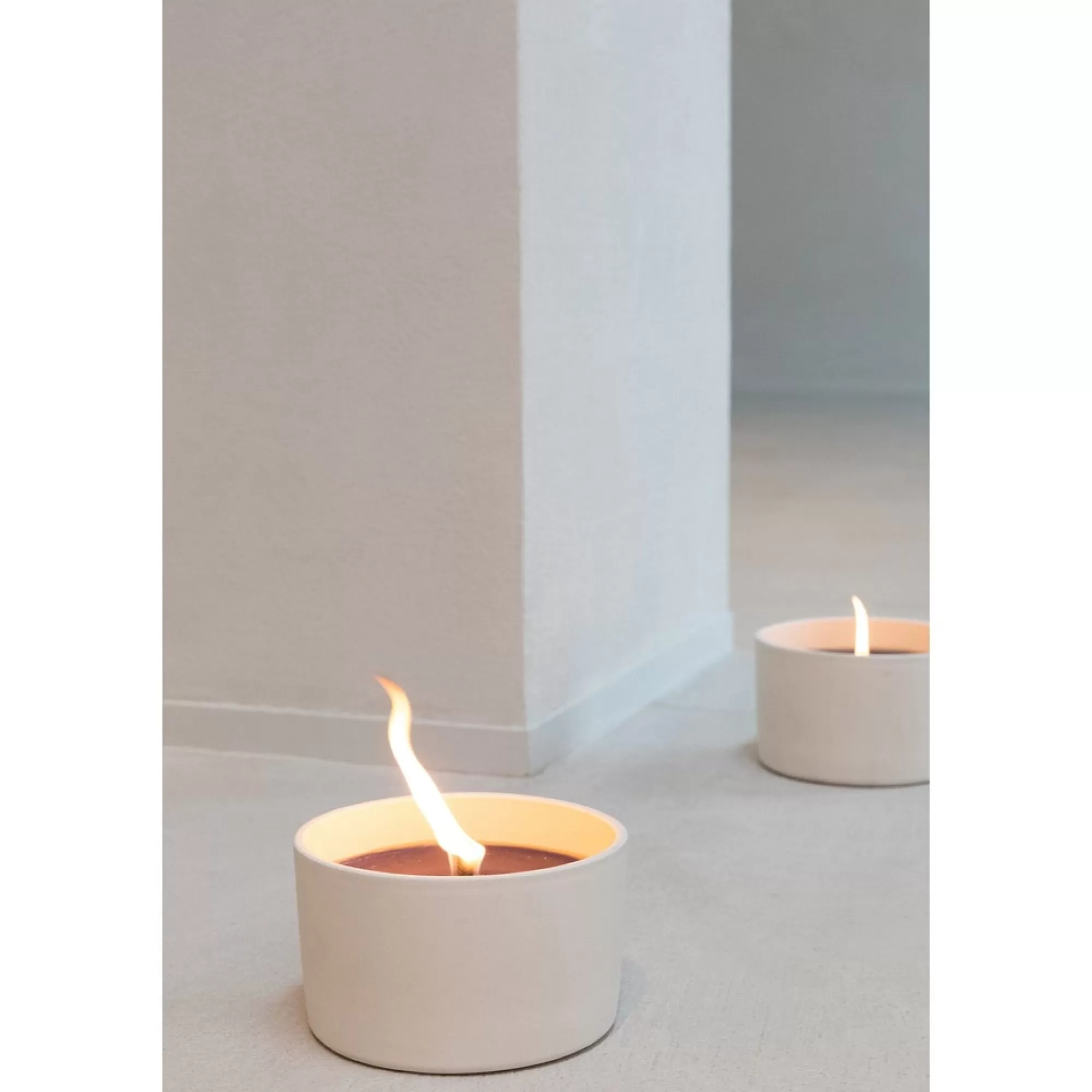 Store Tuinkaars In Terracottapot Wit Vulling Zwart H 8,2Cm 13,8Cm 11U Kaarsen & Houders