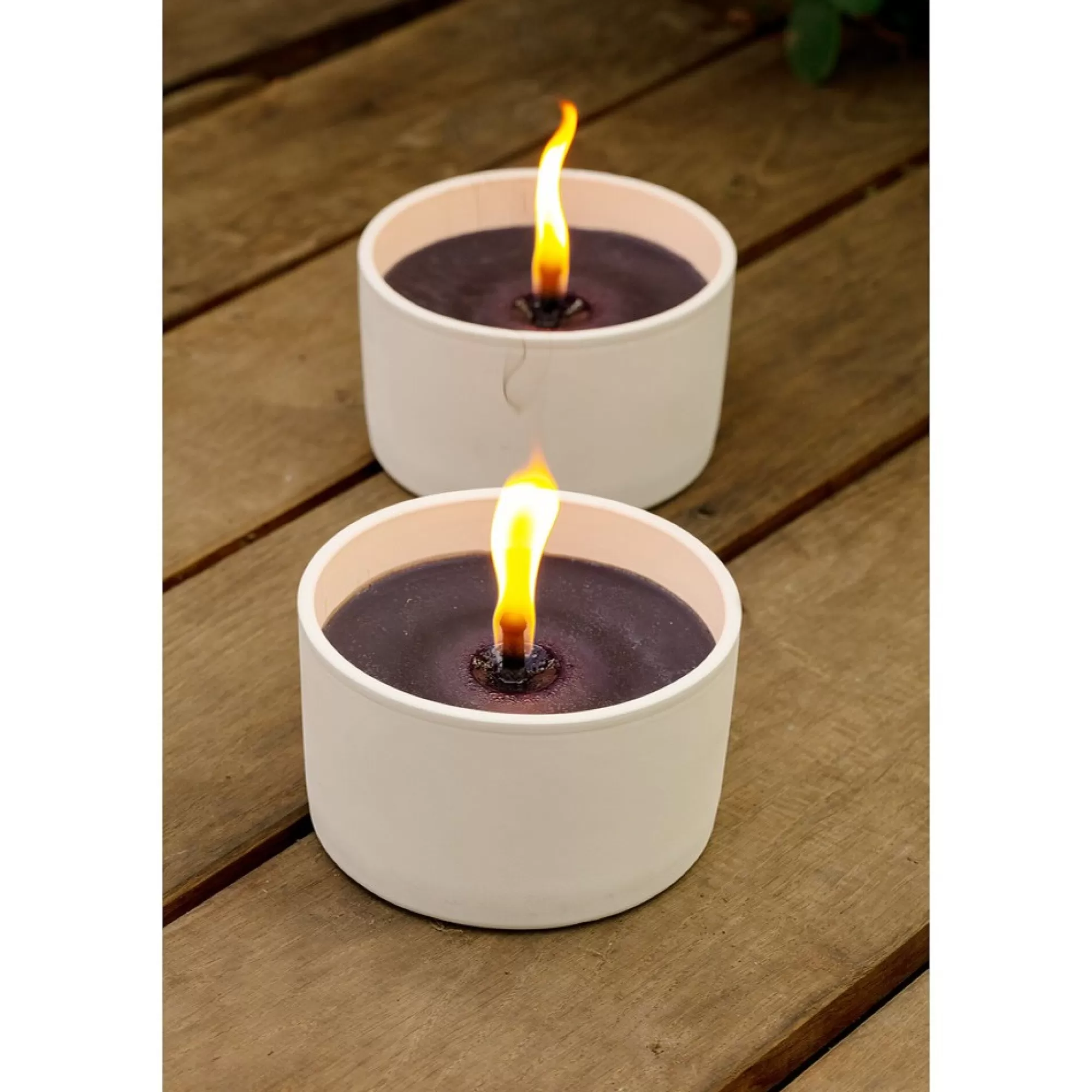 Store Tuinkaars In Terracottapot Wit Vulling Zwart H 8,2Cm 13,8Cm 11U Kaarsen & Houders