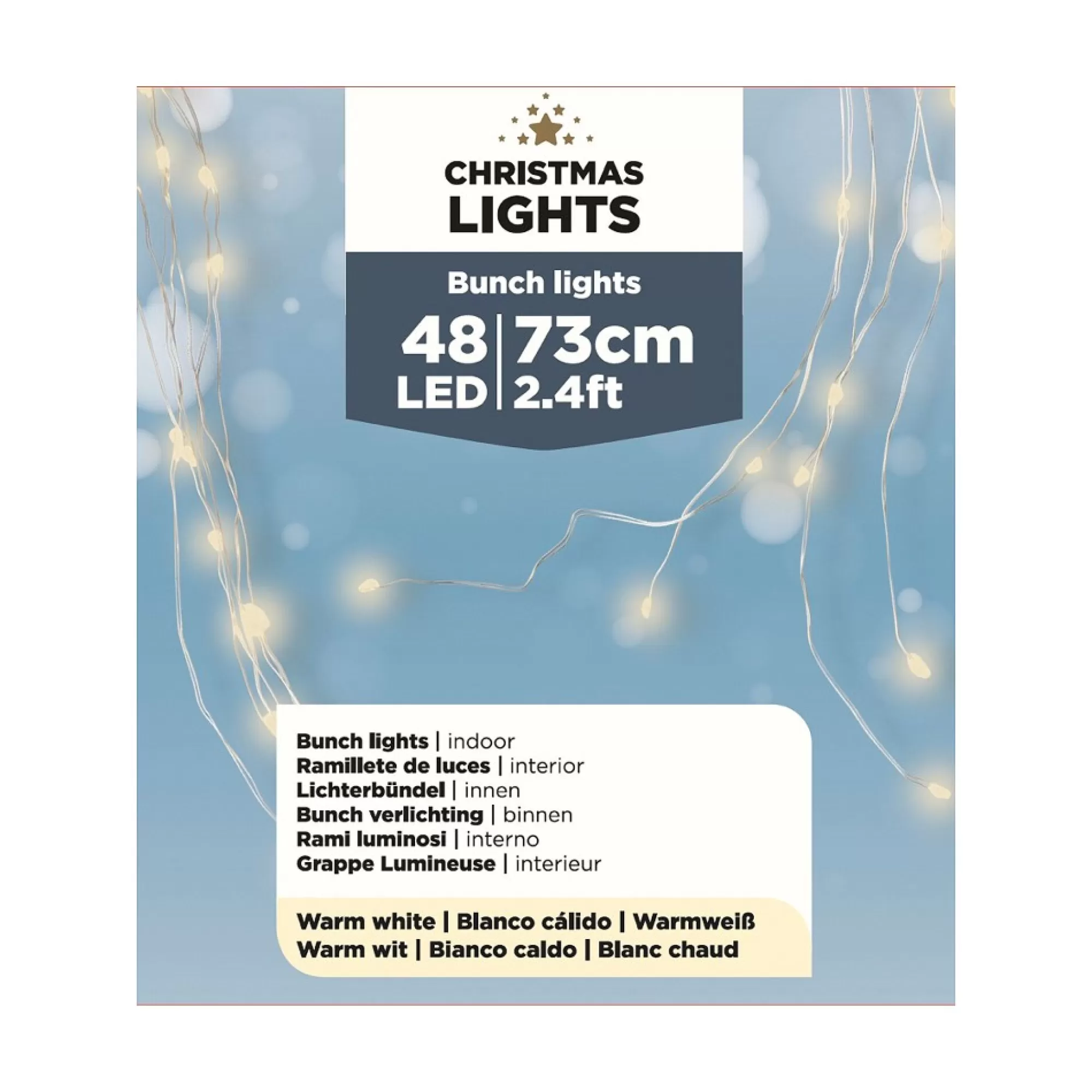 Flash Sale Verlichting Warm Wit Bunch 48 Leds 73Cm 2Xaa-Batterij Niet Inbegrepen Warm Witte Kerstverlichting